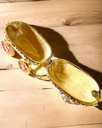 Μικρό Παραμυθένιο Καρότσι για κοσμήματα, θησαυρούς - Βασιλική Κομψότητα, εξατομίκευση με χάραξη