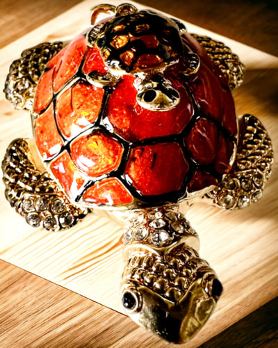 Κουτί "Οικογένεια Χελωνών" - χρώμα πορτοκαλί, εξατομίκευση με χάραξη