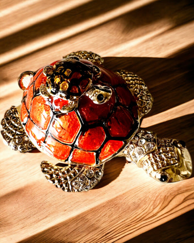 Κουτί "Οικογένεια Χελωνών" - χρώμα πορτοκαλί, εξατομίκευση με χάραξη