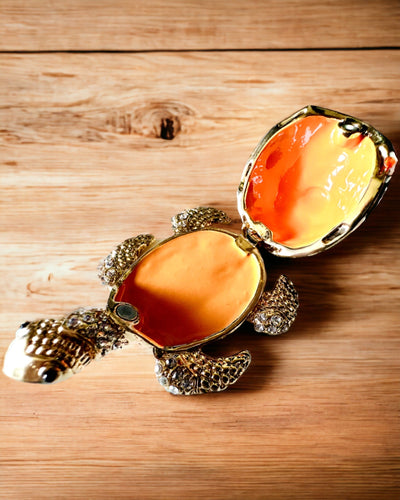 Κουτί "Οικογένεια Χελωνών" - χρώμα πορτοκαλί, εξατομίκευση με χάραξη