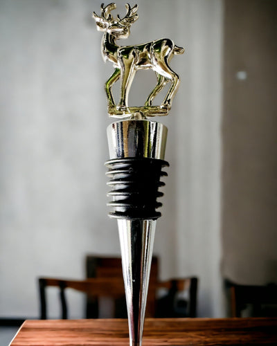 Αποκλειστικό Μεταλλικό Πώμα Κρασιού με Ελάφι - Κομψό και Λειτουργικό, δυνατότητα εξατομίκευσης με χάραξη