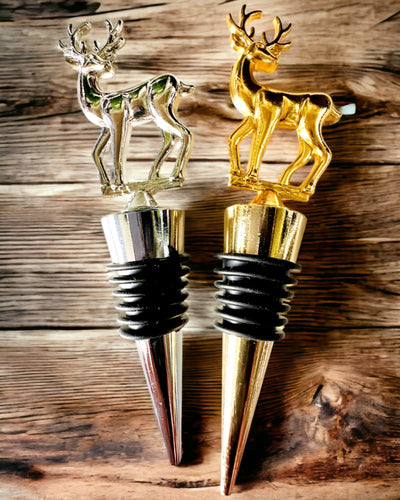 Αποκλειστικό Μεταλλικό Πώμα Κρασιού με Ελάφι - Κομψό και Λειτουργικό, δυνατότητα εξατομίκευσης με χάραξη