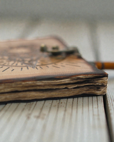 Noctis Sigil – Δερμάτινο Σημειωματάριο Πεντάγραμμο και Κρανίο