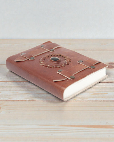 Δερμάτινο Σημειωματάριο Μαύρος Όνυχας με Λουράκια – 15x10 εκ.