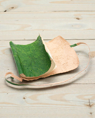 Zwijany Skórzany Notatnik Podróżnika Nomad Green – 21 × 15 cm