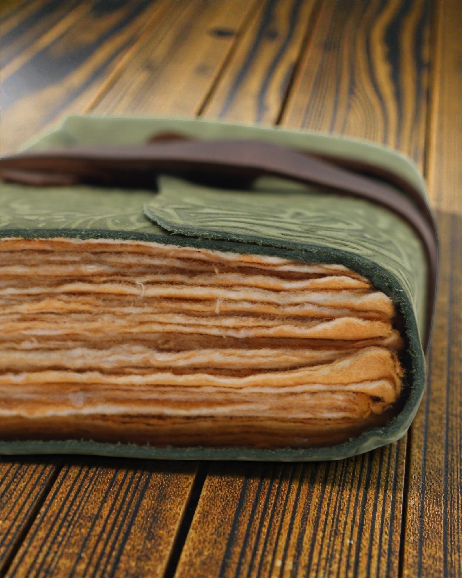 Πράσινος Λαβύρινθος παλαιικού ύφους – δερμάτινο σημειωματάριο με παλαιωμένες σελίδες 12,7 × 8,9 cm