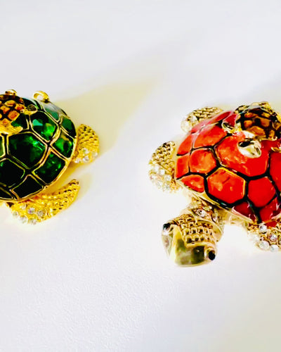 Κουτί "Οικογένεια Χελωνών" - χρώμα πορτοκαλί, εξατομίκευση με χάραξη