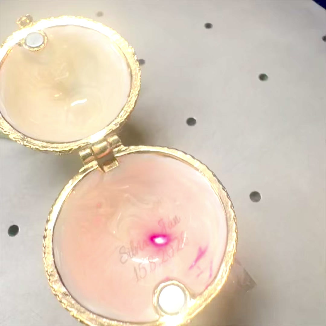 Αποκλειστικό Μεταλλικό Κουτί Fabergé Αυγό με Κρυστάλλους σε Λευκό-Χρυσό Χρώμα με Δυνατότητα Προσωποποίησης με Χάραξη  