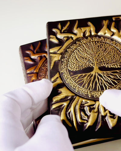 Vintage Ημερολόγιο "Δέντρο της Ζωής" A6 - Κομψό Ανάγλυφο Εξώφυλλο από Συνθετικό Δέρμα, 100 Σελίδες