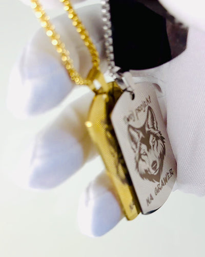 Κολιέ με Dog Tag "Τρεις Αποχρώσεις Στυλ" - Ταυτότητα - Κομψό Μενταγιόν από Ανοξείδωτο Ατσάλι με Δυνατότητα Χάραξης