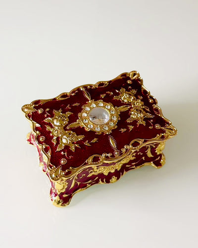 Κοσμηματοθήκη, Οργανωτής Κοσμημάτων σε Vintage Στυλ – Μεταλλικό Κουτί Θησαυρού με Διακοσμητικά Στοιχεία