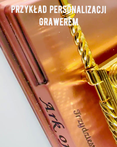 Επίχρυσο Αντίγραφο Κιβωτού της Διαθήκης, Διακοσμητικό Ομοίωμα Κιβωτού με Χάλκινη Βάση, Έμπνευση Ιερουσαλήμ, 18x10x12 εκ.