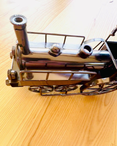 Lokomotywa z żelaza „Retro Express” – dekoracja, model, ręcznie wykonana z możliwością grawerowania na prezent