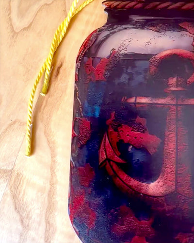 Θαλάσσιο Κρεμαστό Άγκυρα σε Βάζο διακοσμητικό κρεμαστό, δυνατότητα εξατομίκευσης με χάραξη