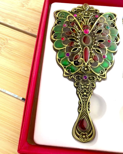 Σετ Καθρέφτη "Κομψότητα Πεταλούδας" με Χτένα