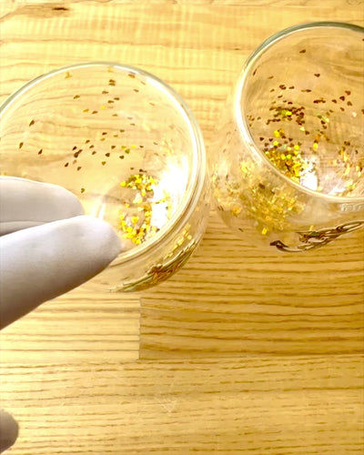 Ποτήρια "Nautical Dreams" με διπλά τοιχώματα και χρυσές νιφάδες - σετ 2 τεμαχίων, χωρητικότητα 300 ml, δυνατότητα εξατομίκευσης με χάραξη