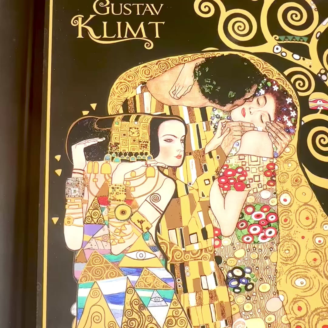 Βάση για laptop G. Klimt, Κολάζ (CARMANI), με δυνατότητα εξατομίκευσης με χάραξη, ιδανική για δώρο, διαστάσεις 30.5x40.5cm, κομψή και άνετη για εργασία στα γόνατα