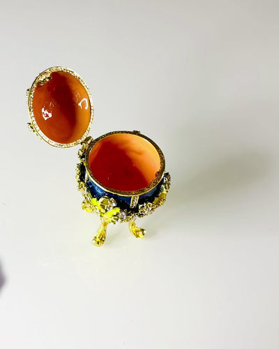 Κουτί Κοσμημάτων 'Αυγό του Τσάρου' Faberge – Στυλ Vintage, Διακοσμητικό Δοχείο για Αξεσουάρ