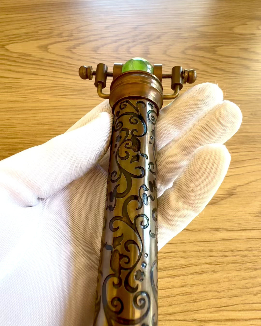 Καλειδοσκόπιο Vintage «Emerald Dreams», 15 cm – χειροποίητο, δυνατότητα εξατομίκευσης με χάραξη για δώρο