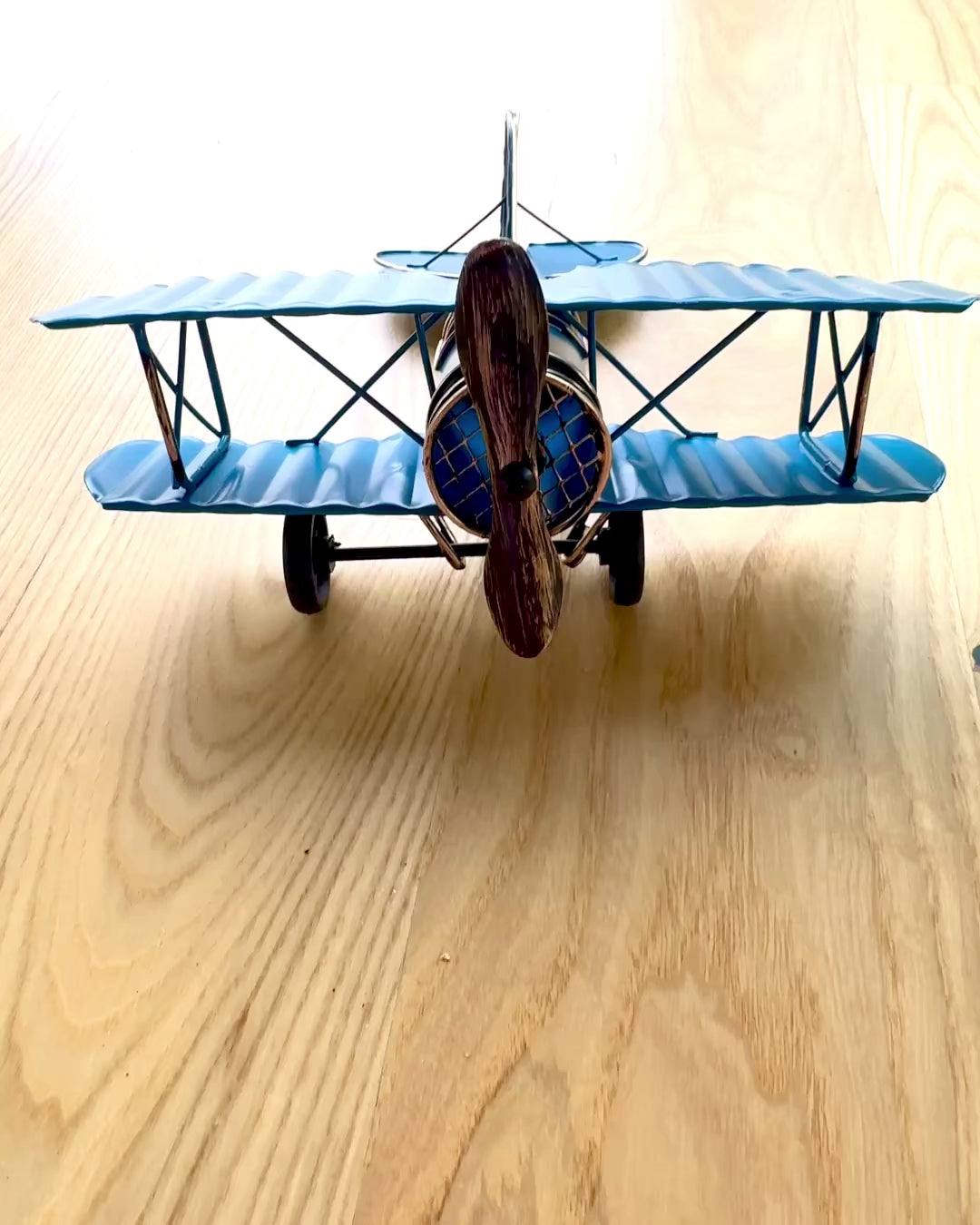 Μεταλλικό μοντέλο αεροπλάνου Blue Baron – ρετρό, για δώρο, με επιλογή χάραξης