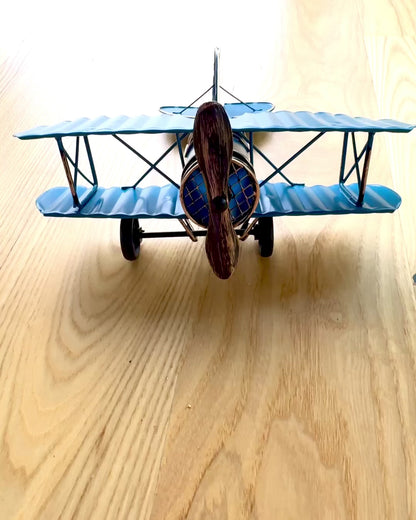 Μεταλλικό μοντέλο αεροπλάνου Blue Baron – ρετρό, για δώρο, με επιλογή χάραξης