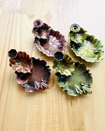 Κομψή Μεταλλική Βάση για Λιβάνι σε Σχήμα Φύλλου Λωτού - 4 επιλογές, δυνατότητα εξατομίκευσης με χάραξη για δώρο