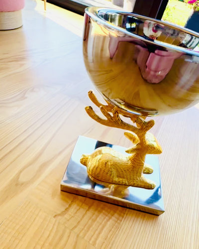 Διακοσμητικό μπολ Τρόπαιο Ελάφια – Χειροτεχνία από την Ινδία, εξατομίκευση με χάραξη