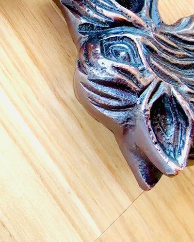 Μπαστούνι Περιπάτου Wolf - Ινδικό Ξύλο Μάνγκο με Δυνατότητα Χαράγματος, καφέ χρυσές διακοσμήσεις