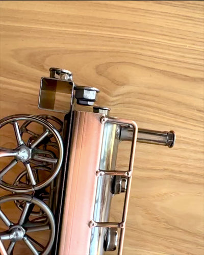 Lokomotywa z żelaza „Retro Express” – dekoracja, model, ręcznie wykonana z możliwością grawerowania na prezent