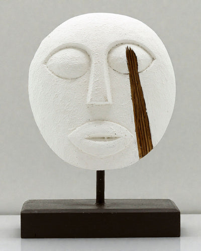 Τιμοριανή μάσκα Φύλακας των Προγόνων 27x20 cm – Λευκή